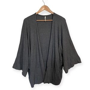 MITTOSHOP SIZE M/L CHARCOAL GRAY KNIT KIMONO SLEEVE CASUAL BASIC CARDIGAN